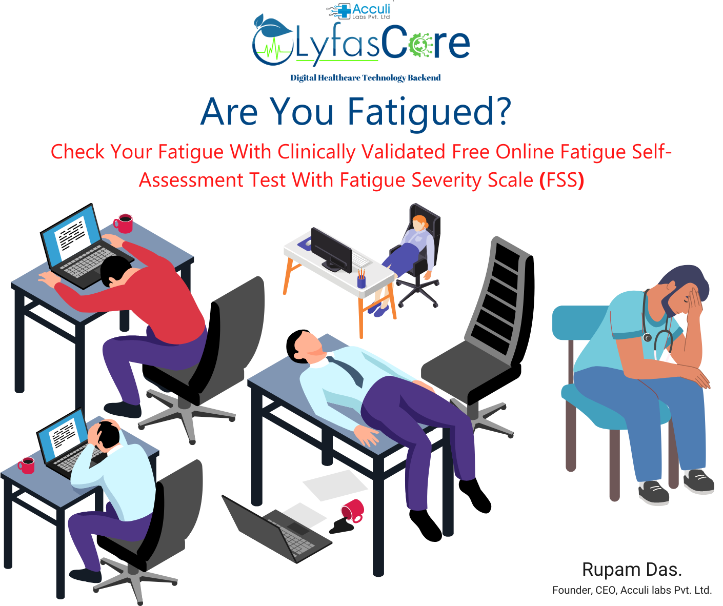 Check Your Fatigue With Clinically Validated Free Online Fatigue Self-Assessment Test With Fatigue Severity Scale (FSS) Lyfas Core test by Rupam Das Acculi Lyfas